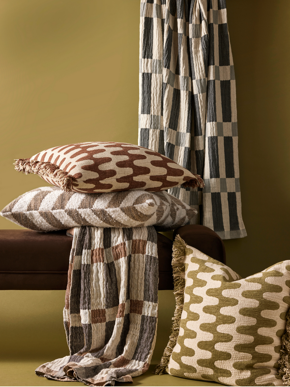 Coussin abstrait Nash Chocolat