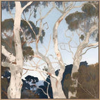 Là-haut I - Toile encadrée dans un cadre en chêne