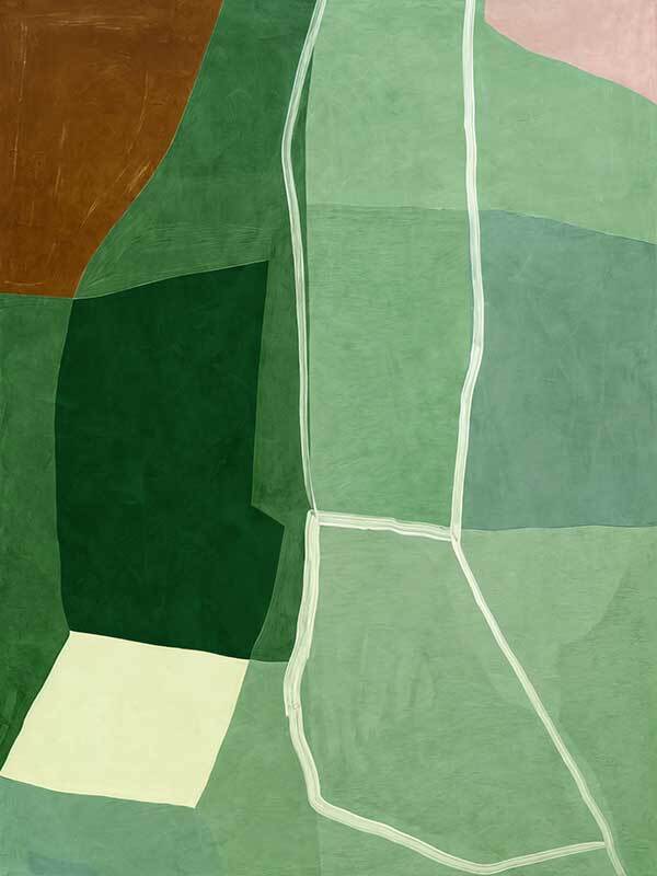 Géométrie III - Toile encadrée dans un cadre en chêne