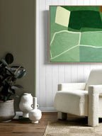 Géométrie III - Toile encadrée dans un cadre en chêne