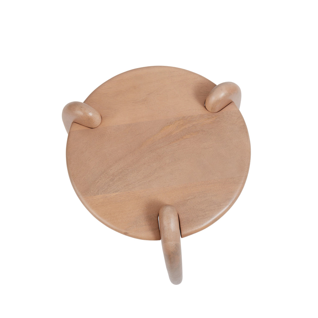 Table d'appoint en bois à pieds en forme de rein