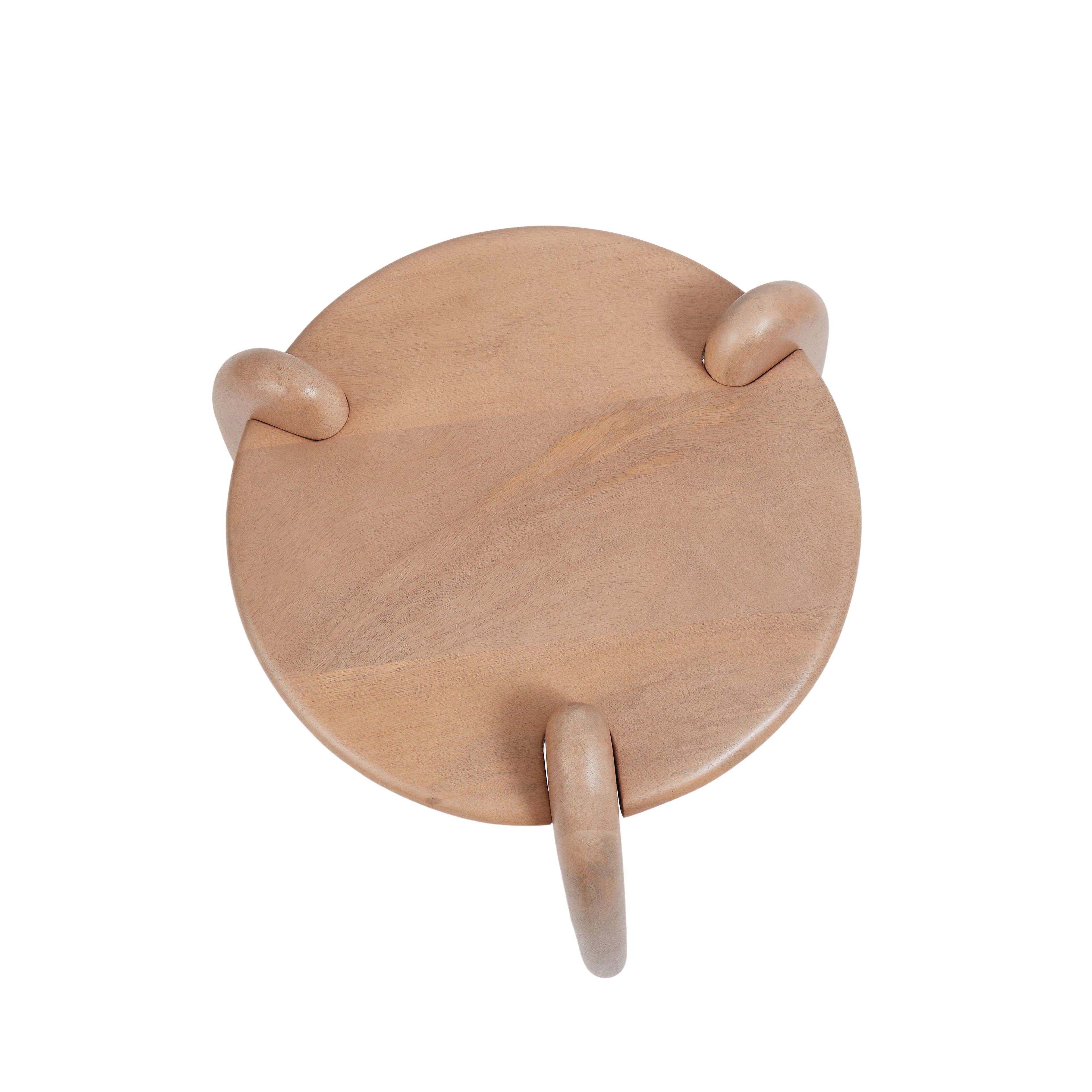 Table d'appoint en bois à pieds en forme de rein