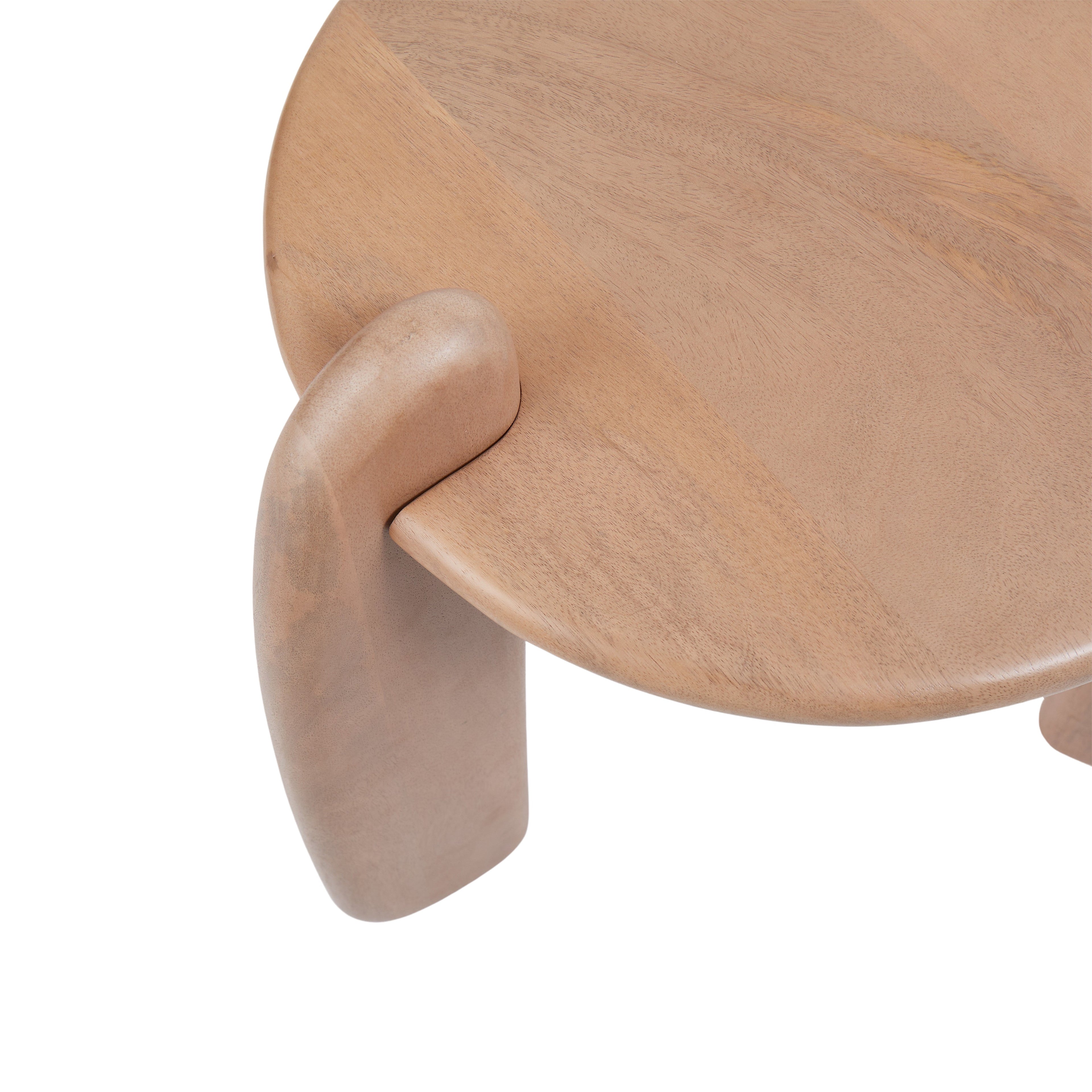 Table d'appoint en bois à pieds en forme de rein