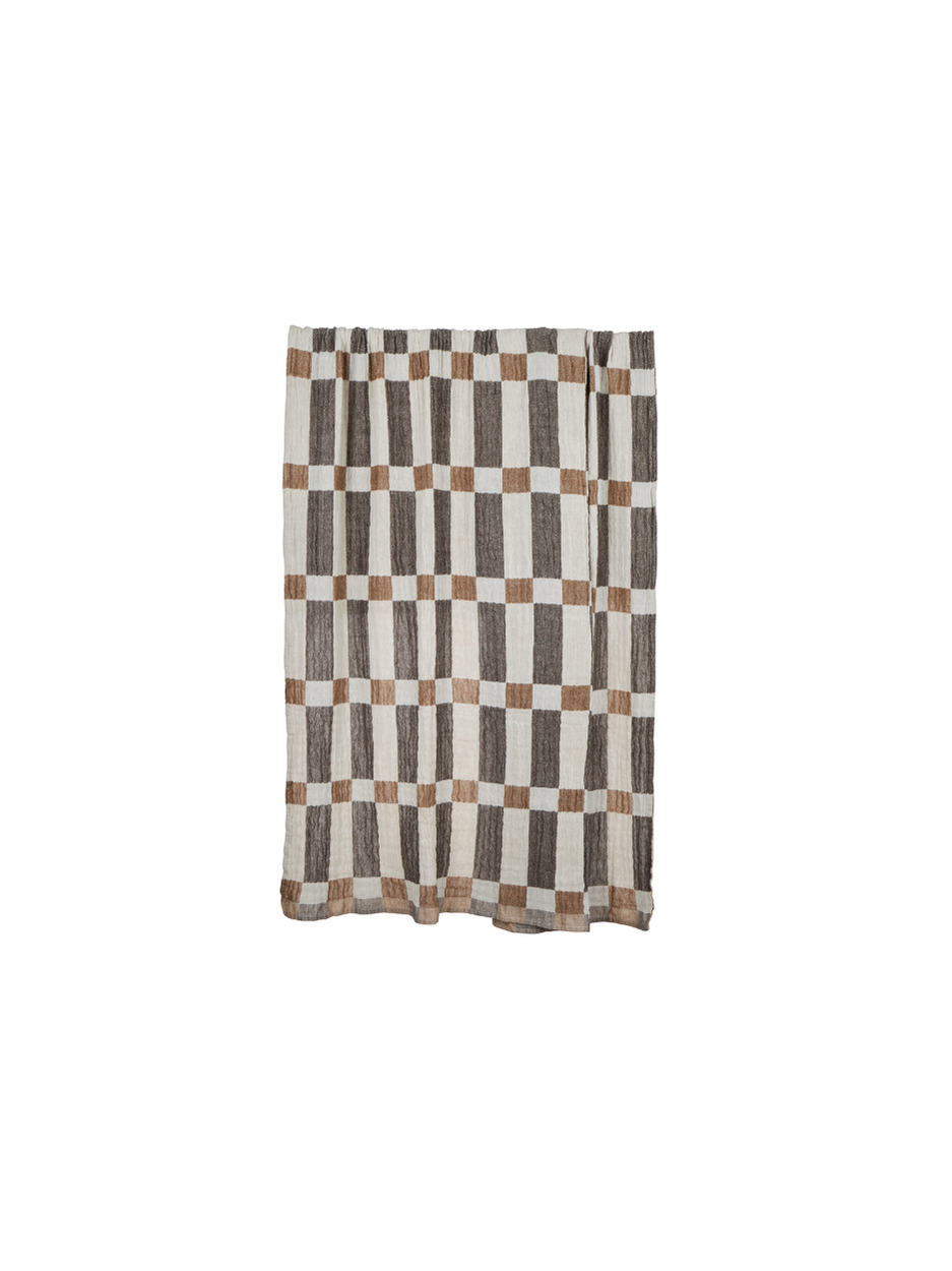 Couverture en mousseline Arlow rouille multicolore