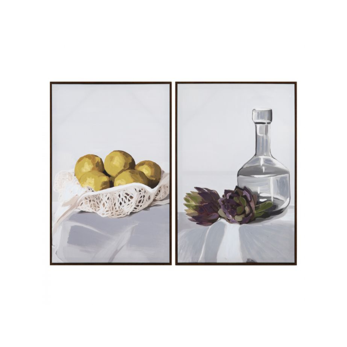 Décoration murale nature morte de fruits et légumes frais - Lot de 2