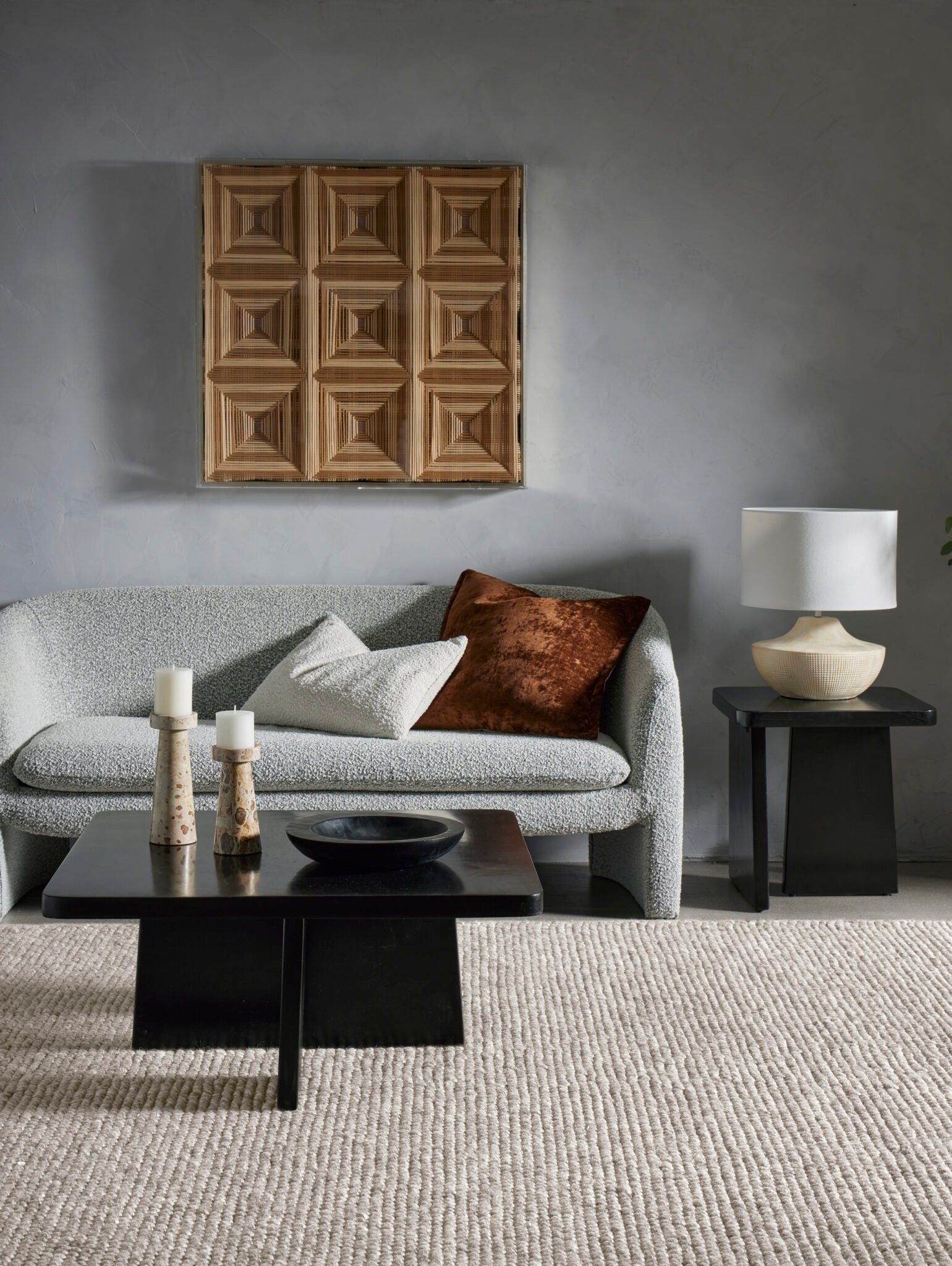 Coussin en velours - Marron 60x60